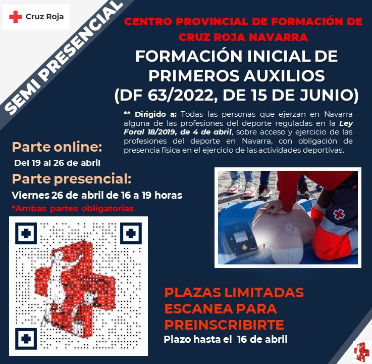 Formaci&oacute;n inicial de primeros auxilios semipresencial (Cruz Roja)